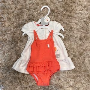 Girls Carters Bathing Suit and Cover Up